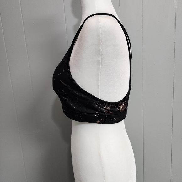 4/25$ Old Navy Active Go Dry Black With Gold Stars Sprts Bra Size L - Picture 4 of 9